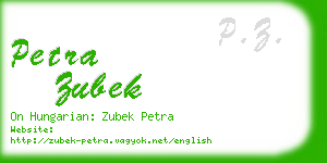 petra zubek business card